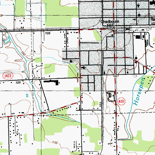 Topographic Map of Township of Chadbourn, NC