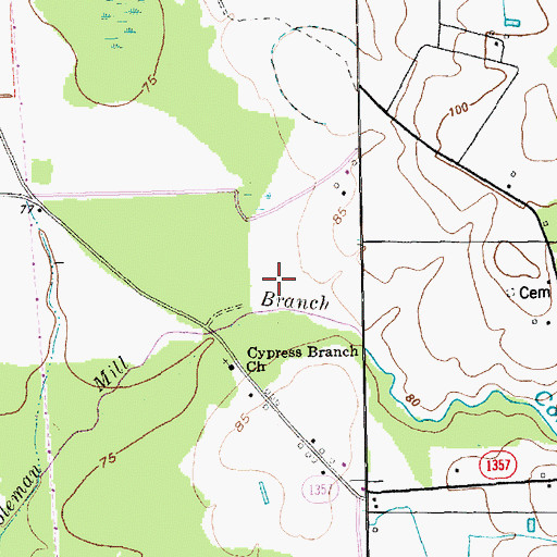 Topographic Map of Township of Fair Bluff, NC