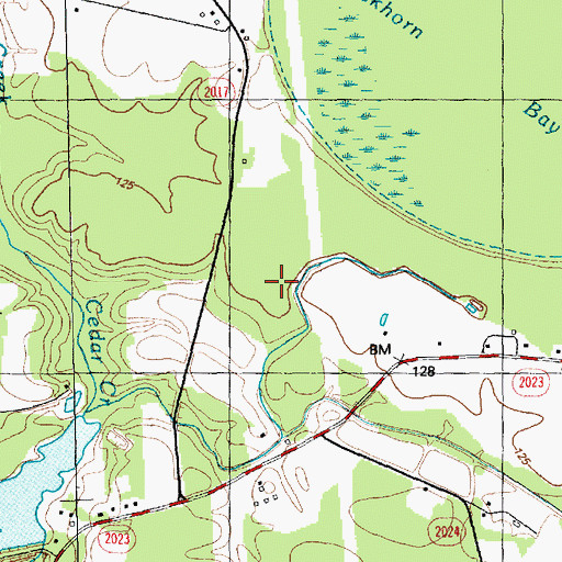Topographic Map of Township of Cedar Creek, NC