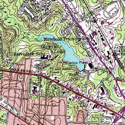 Topographic Map of Township of Cross Creek, NC