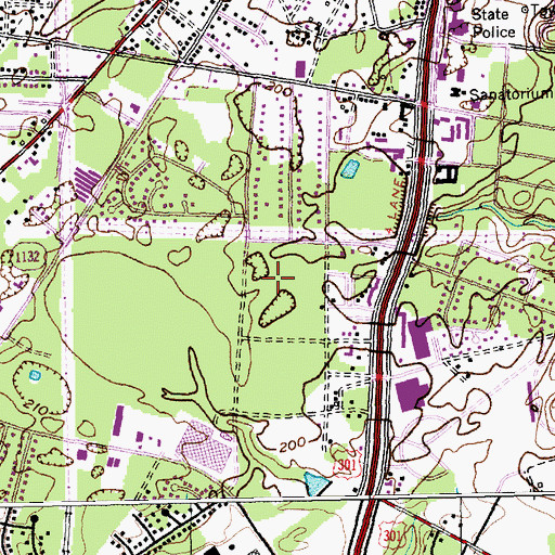 Topographic Map of Township of Pearces Mill, NC