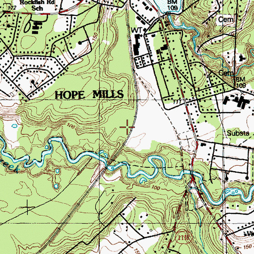 Topographic Map of Township of Rockfish, NC
