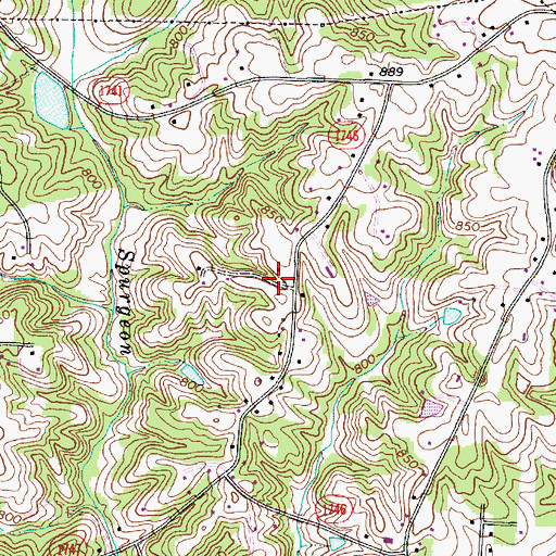 Topographic Map of Township of Abbotts Creek, NC