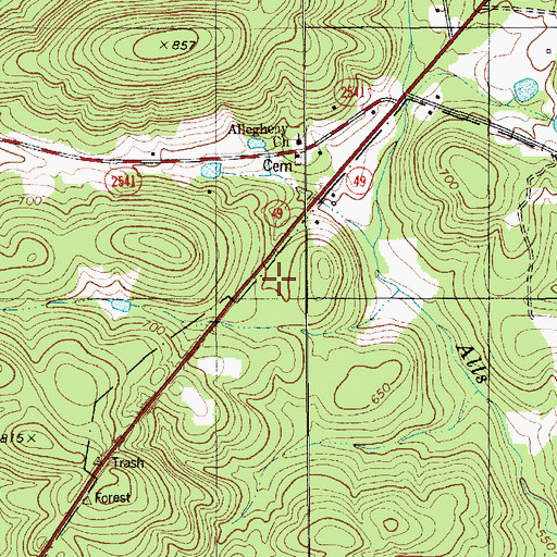 Topographic Map of Township of Alleghany, NC