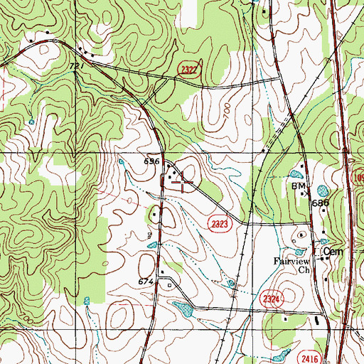 Topographic Map of Township of Emmons, NC