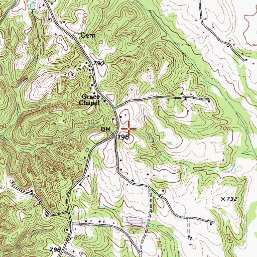 Topographic Map of Township of Hampton, NC