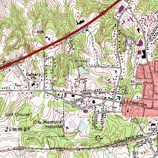 Topographic Map of Township of Thomasville, NC