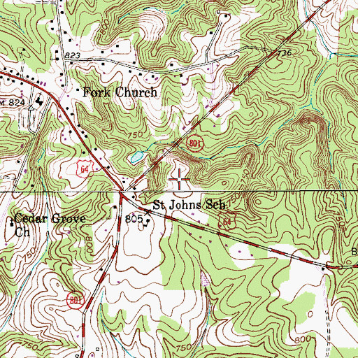 Topographic Map of Township of Fulton, NC