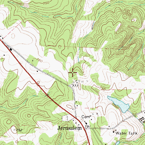 Topographic Map of Township of Jerusalem, NC