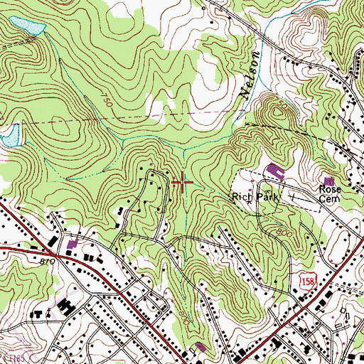 Topographic Map of Township of Mocksville, NC