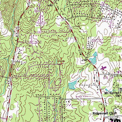 Topographic Map of Township of Lebanon, NC