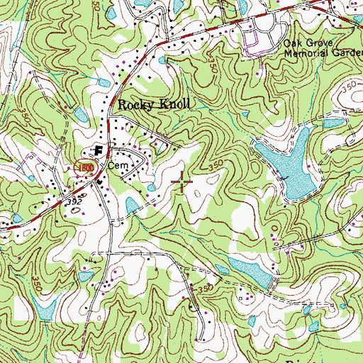 Topographic Map of Township of Oak Grove, NC