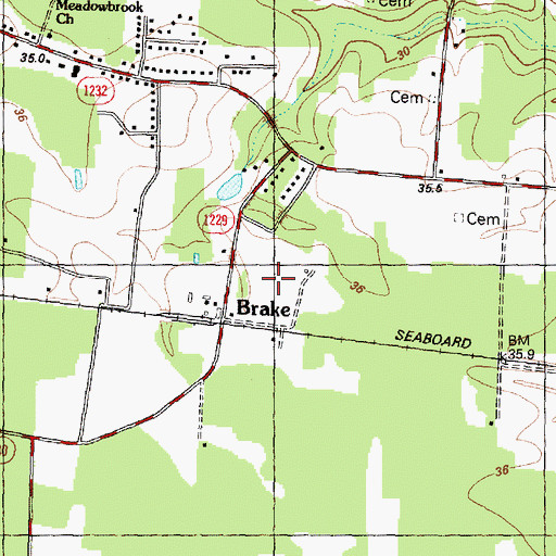 Topographic Map of Township 12-Rocky Mount, NC