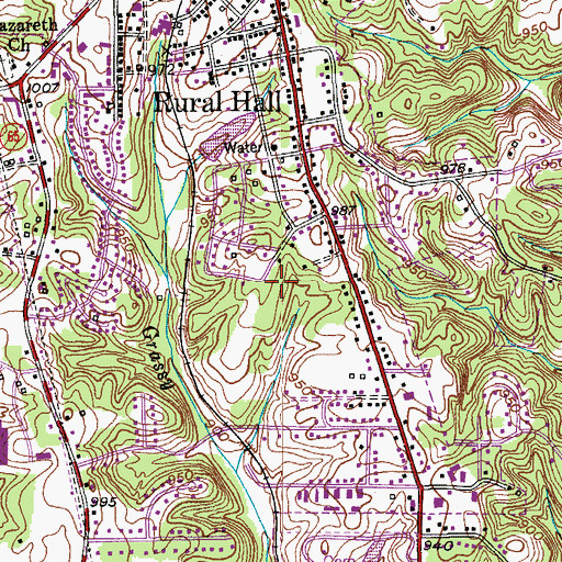 Topographic Map of Township of Bethania, NC