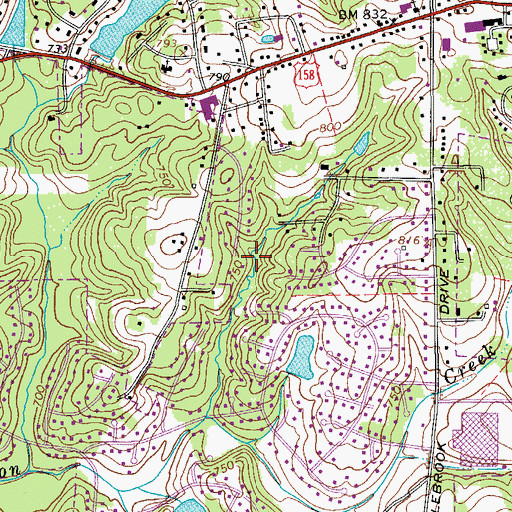 Topographic Map of Township of Clemmonsville, NC