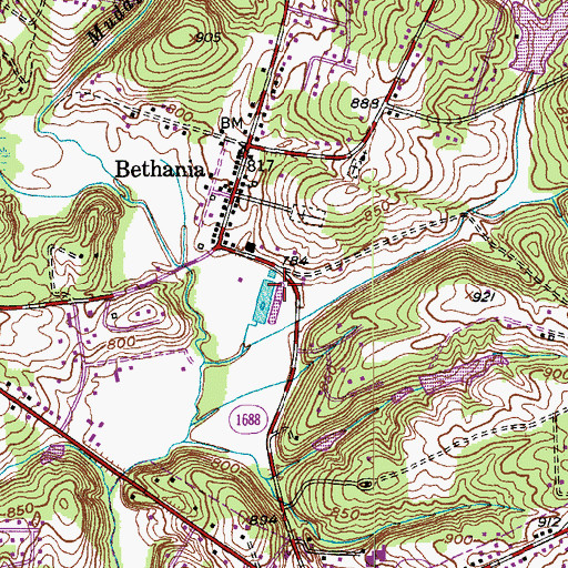Topographic Map of Township of Old Town, NC