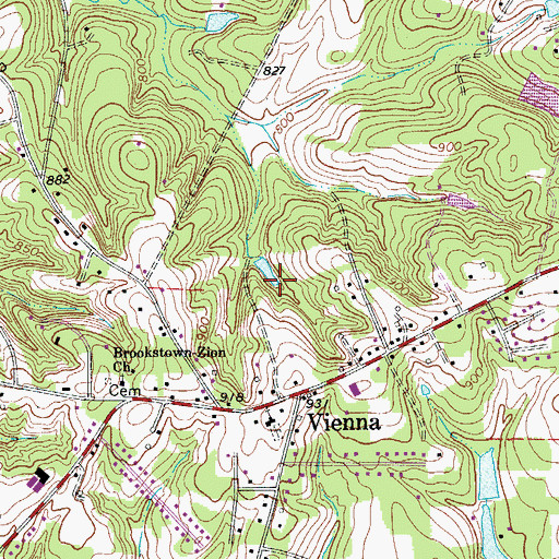 Topographic Map of Township of Vienna, NC
