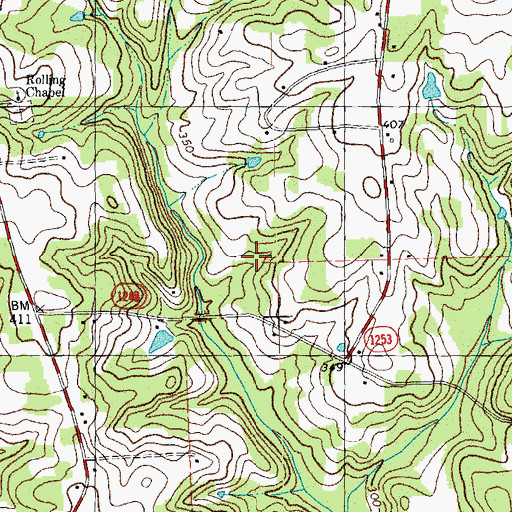 Topographic Map of Township of Hayesville, NC