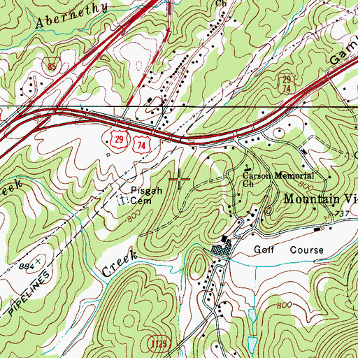 Topographic Map of Township of Crowders Mountain, NC