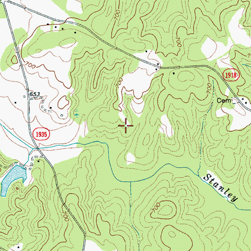 Topographic Map of Township of Riverbend, NC