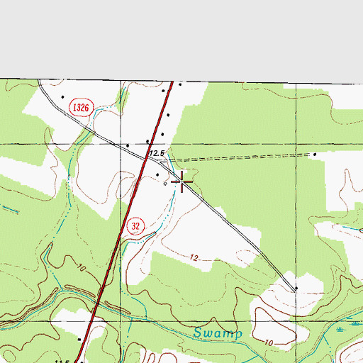 Topographic Map of Township of Holly Grove, NC