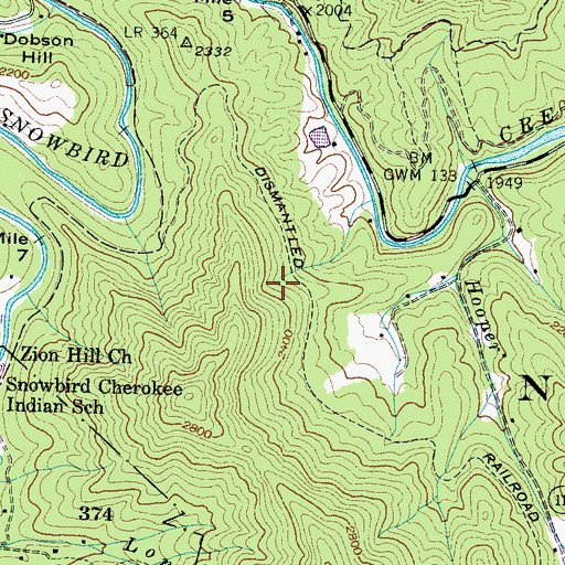 Topographic Map of Township of Cheoah, NC