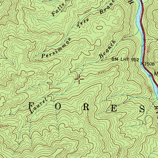 Topographic Map of Township of Yellow Creek, NC
