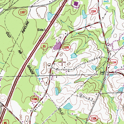 Topographic Map of Township of Dutchville, NC