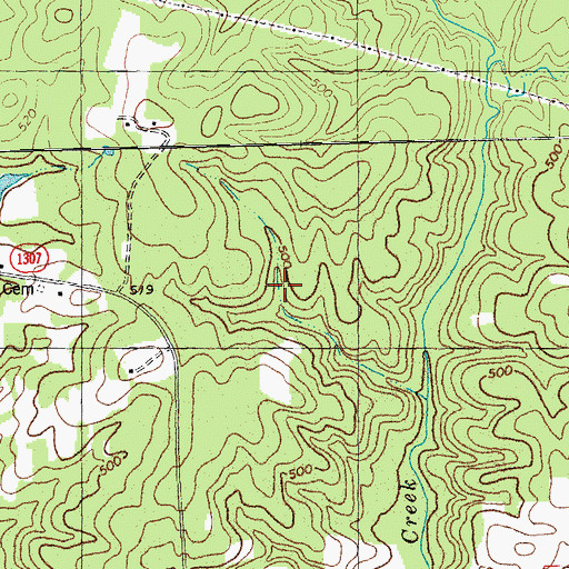 Topographic Map of Township of Walnut Grove, NC