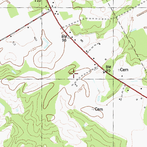 Topographic Map of Township of Bull Head, NC