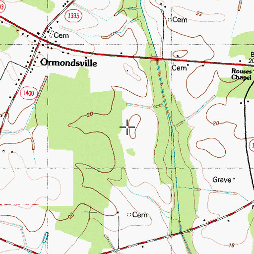 Topographic Map of Township of Ormonds, NC