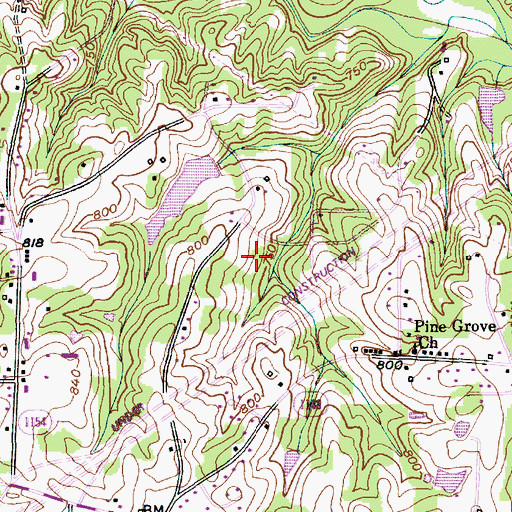 Topographic Map of Township of Jamestown, NC