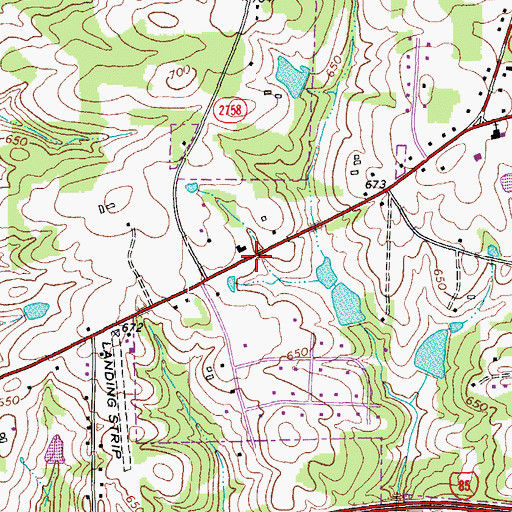 Topographic Map of Township of Rock Creek, NC
