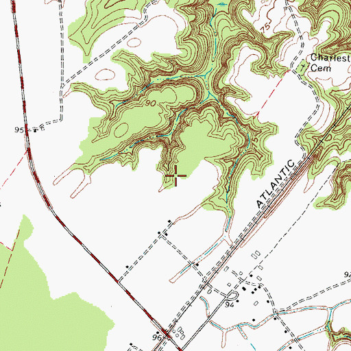 Topographic Map of Township of Palmyra, NC