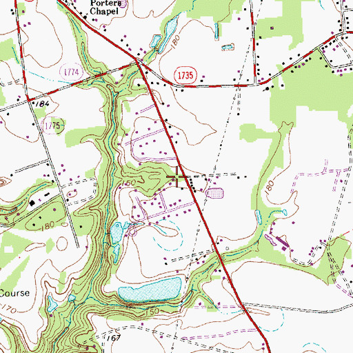 Topographic Map of Township of Duke, NC