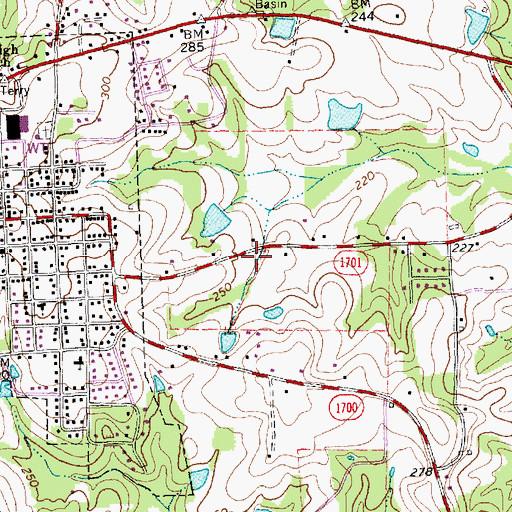 Topographic Map of Township of Grove, NC