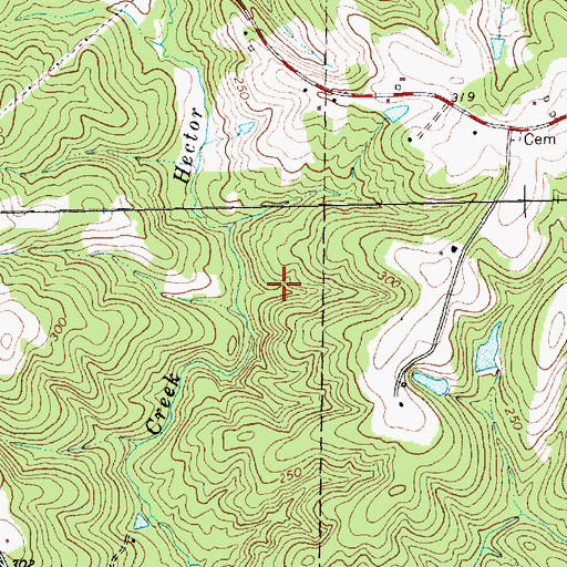 Topographic Map of Township of Hectors Creek, NC