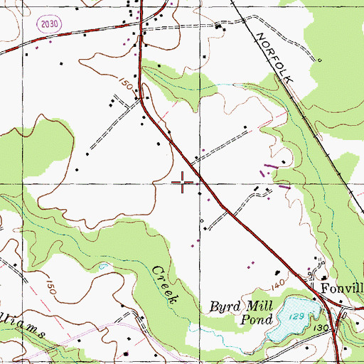 Topographic Map of Township of Stewarts Creek, NC