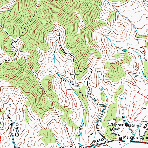 Topographic Map of Township of Crabtree, NC