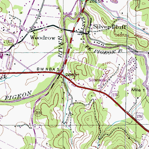 Topographic Map of Township of Pigeon, NC