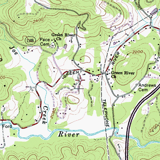 Topographic Map of Township of Green River, NC