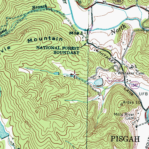 Topographic Map of Township of Mills River, NC