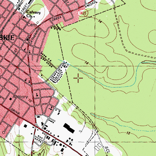Topographic Map of Township of Ahoskie, NC