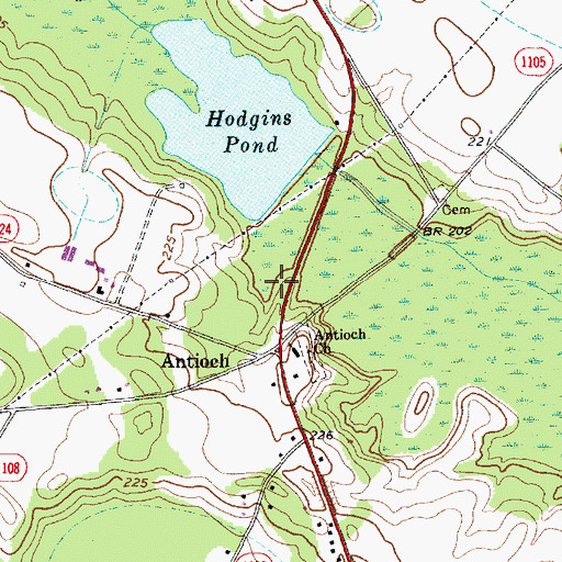 Topographic Map of Township of Antioch, NC