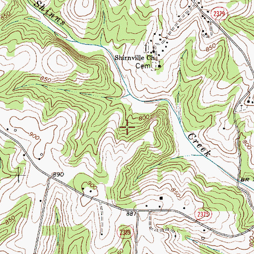 Topographic Map of Township of Barringer, NC