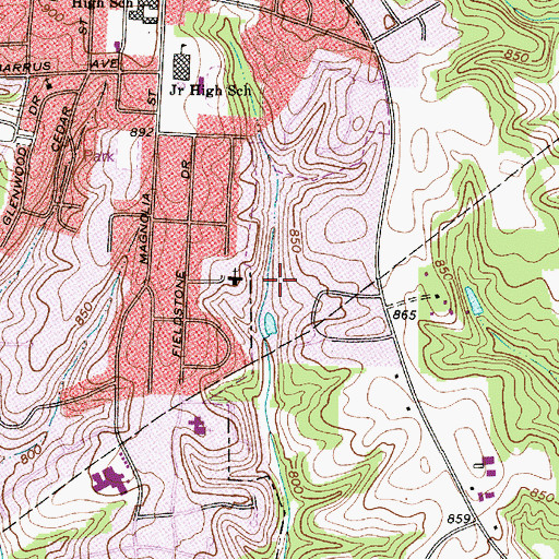 Topographic Map of Township of Coddle Creek, NC