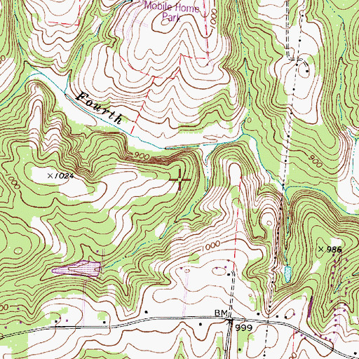 Topographic Map of Township of Concord, NC