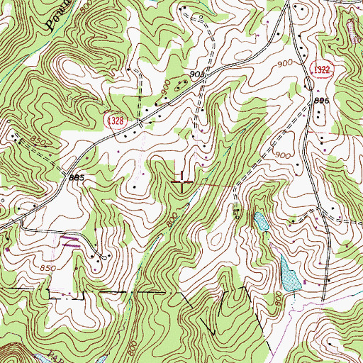 Topographic Map of Township of Fallstown, NC