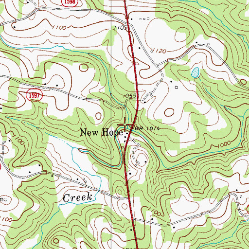 Topographic Map of Township of New Hope, NC