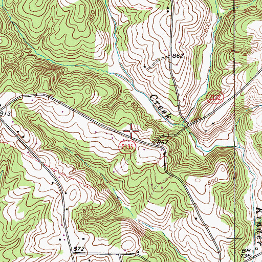 Topographic Map of Township of Turnersburg, NC